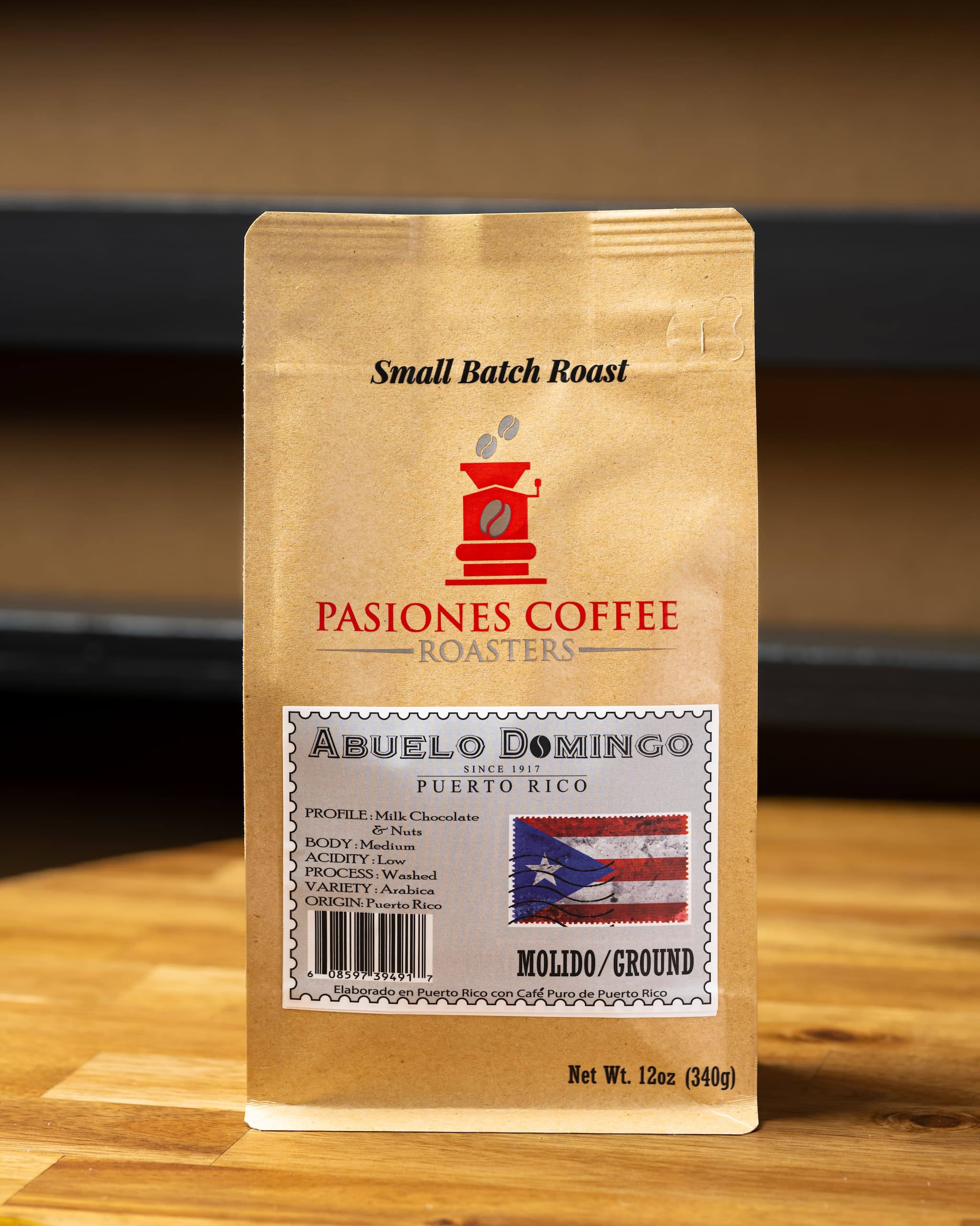 ABUELO DOMINGO WHOLE BEANS, PUERTO RICO 12OZ